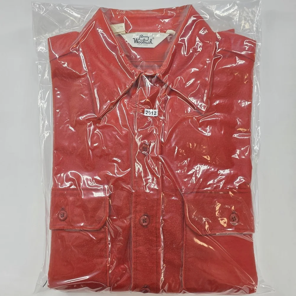 Vtg Americana Workwear Woolrich Chamois Shirt Men’s L Red Heavyweight Heritage - Picture 13 of 13